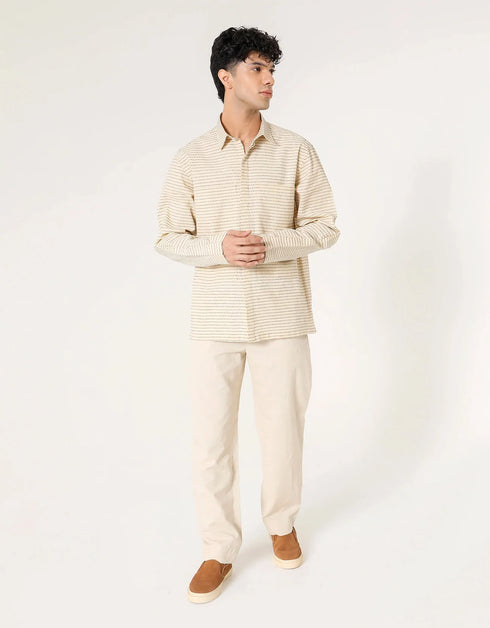 STRIPED PATCH POCKET SHIRT